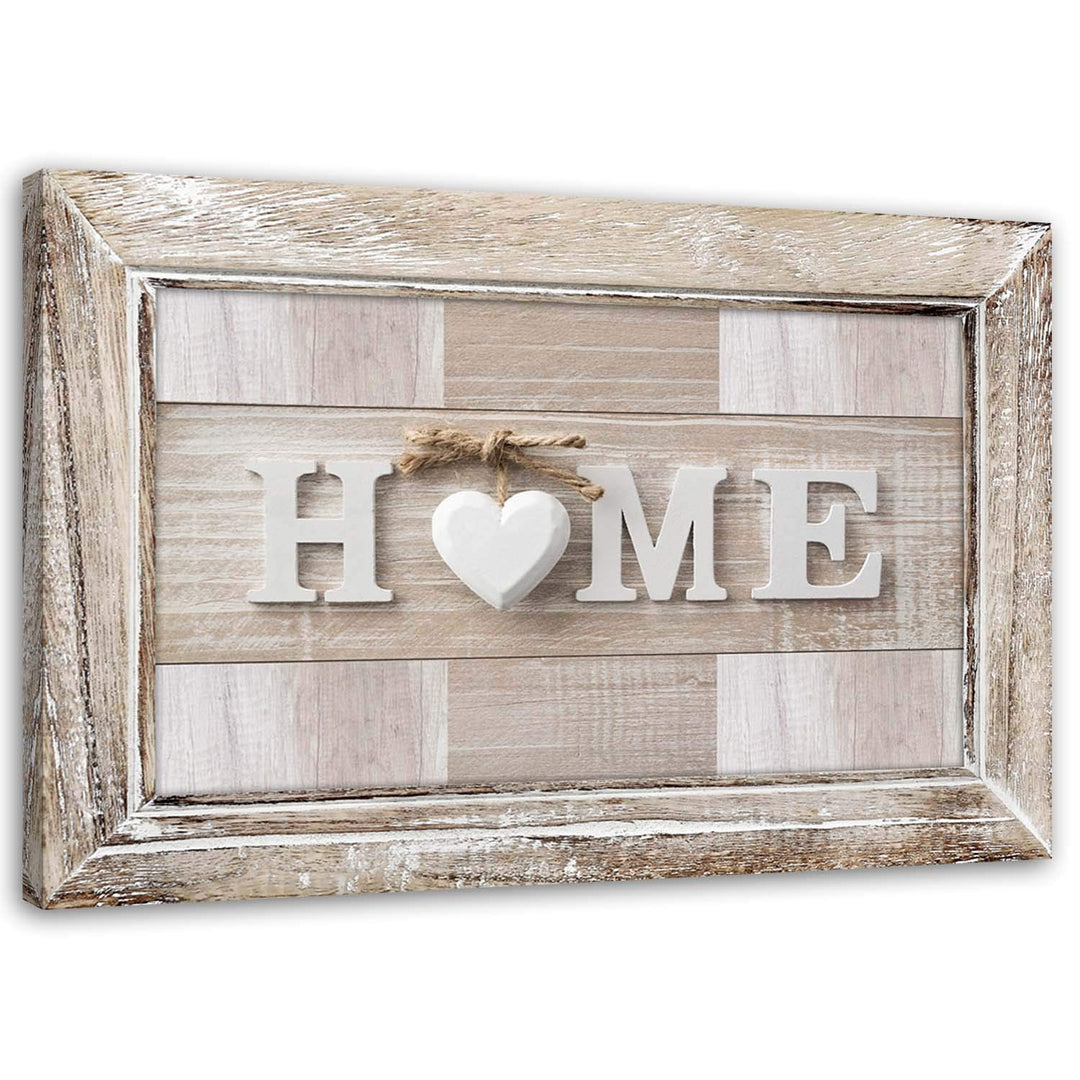 Leinwandbild XXL Home 120x80 cm Wandbild Kunst shabby chic Rahmen Illusion Braun M_15878 120L x 80B