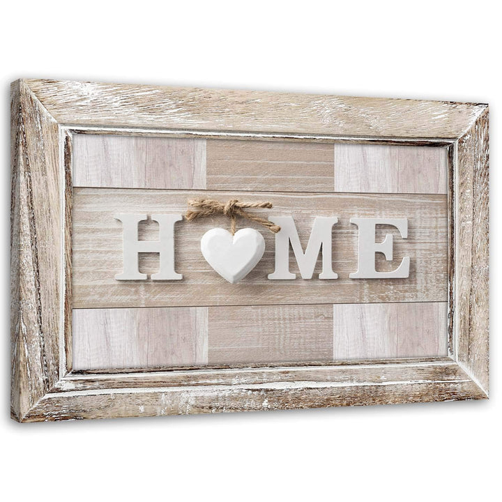 Leinwandbild XXL Home 120x80 cm Wandbild Kunst shabby chic Rahmen Illusion Braun M_15878 120L x 80B