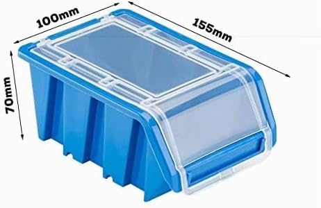 Box mit Deckel + Wandregal 80 x 80 cm, Stapelboxen Schüttenregal Sichtlagerkästen Lagersystem… (Blau