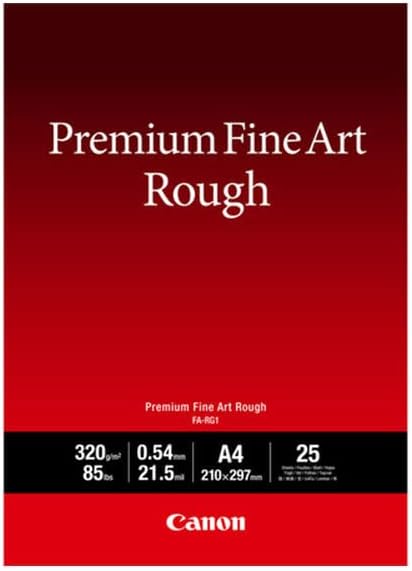 Canon FA-SM1 Premium Fine Art Rough Fotopapier - DIN A3, 25 Blatt (320 g/qm) für Tintenstrahldrucker