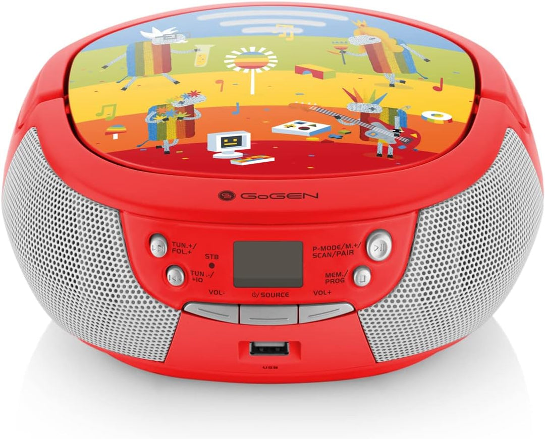 GOGEN Kinder CD Player I LCD Display I AUX I MP3 I Karaoke-Funktion I Tragbar I Batterie oder Netzte