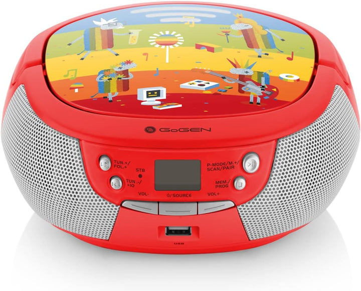 GOGEN Kinder CD Player I LCD Display I AUX I MP3 I Karaoke-Funktion I Tragbar I Batterie oder Netzte