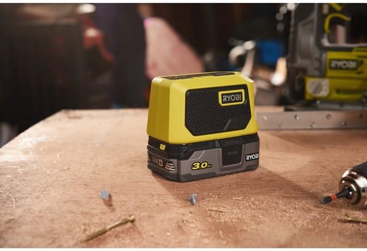 RYOBI 18 V ONE+ Akku-Bluetooth Box Mini RBTM18-0 (Ausgangsleistung 5 Watt, Lautsprecher Durchmesser