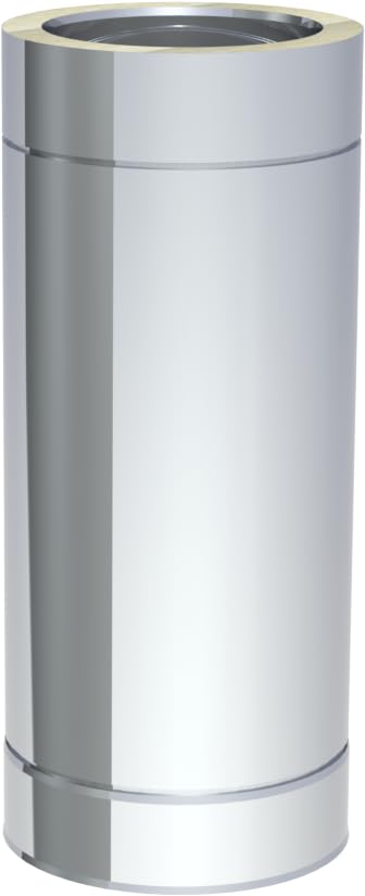 doppelwandiges DW Längenelement Ø 150 mm Innen- Ø 200 mm Aussendurchmesser 500mm Länge aus Edelstahl