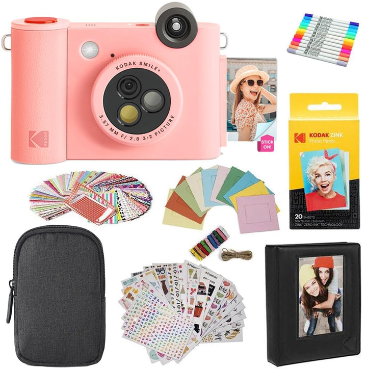 KODAK Smile+ 2-in-1 Digitale Sofortbildkamera &amp; Fotodrucker Geschenkpaket + Tasche + Zink 20 Blatt +