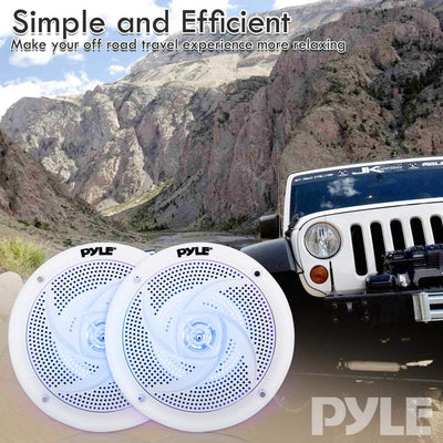 Pyle Marine Speakers - 5.25 Inch 2 Way Waterproof and Weather Resistant Outdoor Audio Stereo Sound S