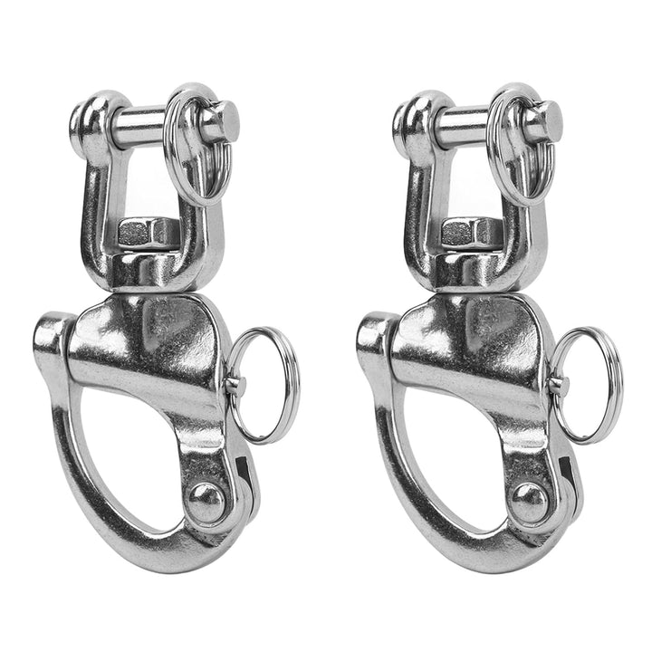 Schwenk Schnappschäkel, 2 Stück Schäkel Edelstahl, Heavy Duty Snap Schäkel Quick Release Marine Swiv