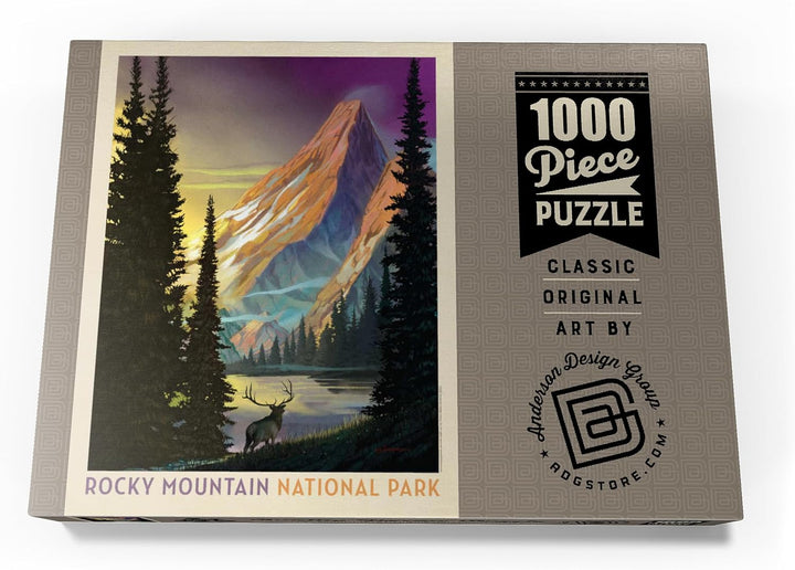 Rocky Mountain National Park: Pyramid Peak, Vintage Poster - Premium 1000 Teile Puzzle - MyPuzzle So