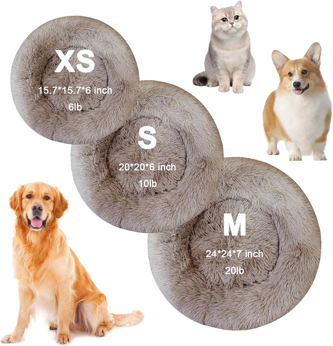 Nisrada Hundebett für kleine, mittelgrosse und grosse Hunde, 50cm, waschbar, rund, gemütlich, weich,