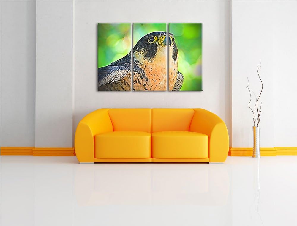 schöner grauer Adler NewArt 3-Teiler Leinwandbild 120x80 Bild auf Leinwand, XXL riesige Bilder ferti