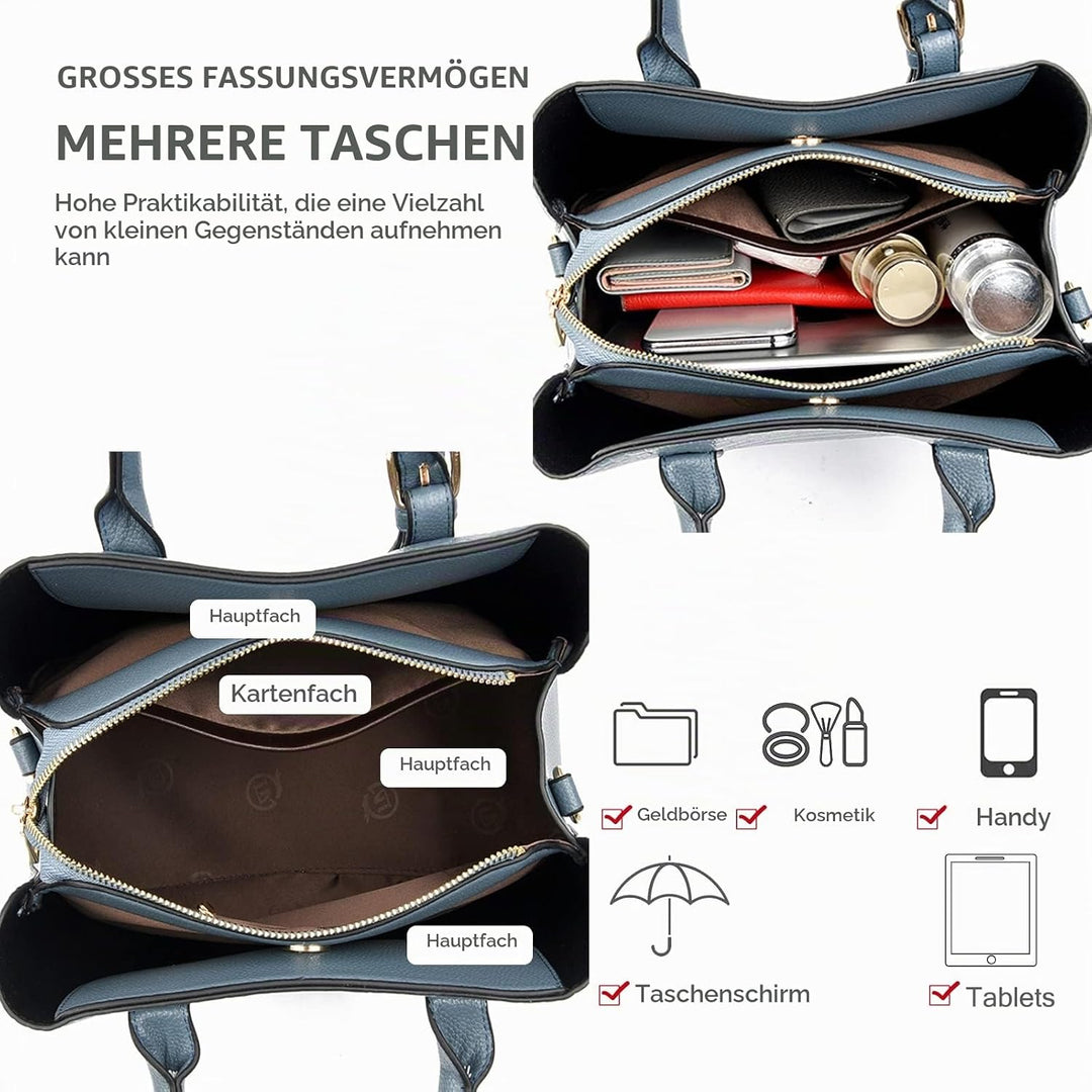 NICOLE &amp; DORIS Damen Handtaschen Elegant Henkeltasche Tote Shopper Schultertasche Krokodil Designs U
