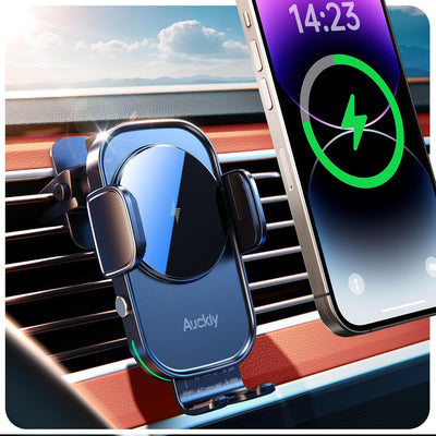 Auckly 15W Fast Wireless Charger Auto Handyhalterung Mit Ladefunktion Automatischer Induktion Motor