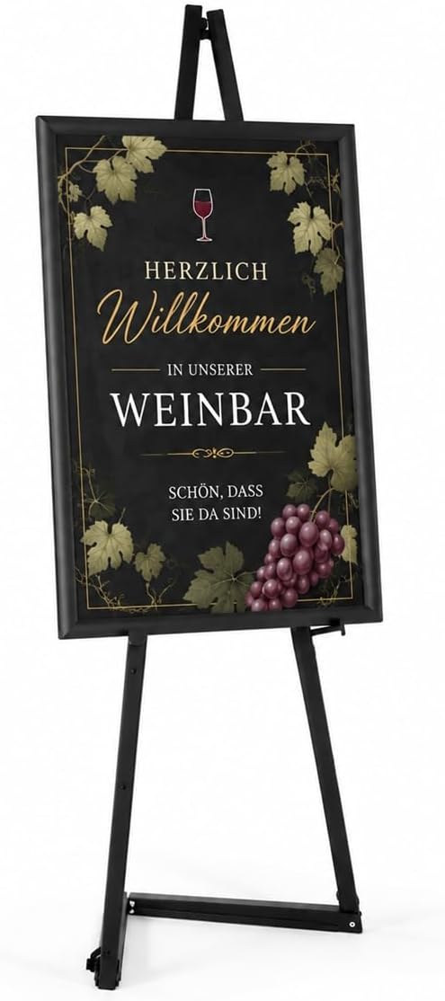 Mobile Staffelei aus Aluminium | Malständer in schwarz | für Rahmen bis 120 cm | Leinwand, Malstaffe