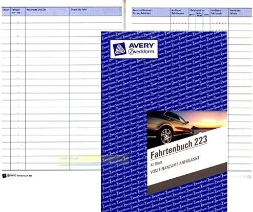 Avery Zweckform 223 Fahrtenbuch für PKW (A5, 40 Blatt) (5 Stück)