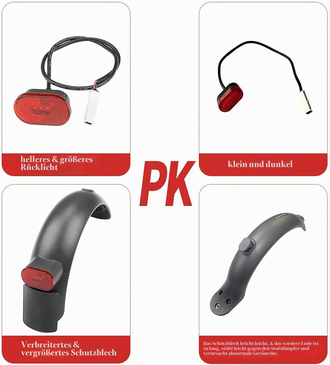 Fututech Kit Aufhängung hinten für Elektroroller für Xiaomi Pro Pro2, Stossdämpfer, Schutzblech hint