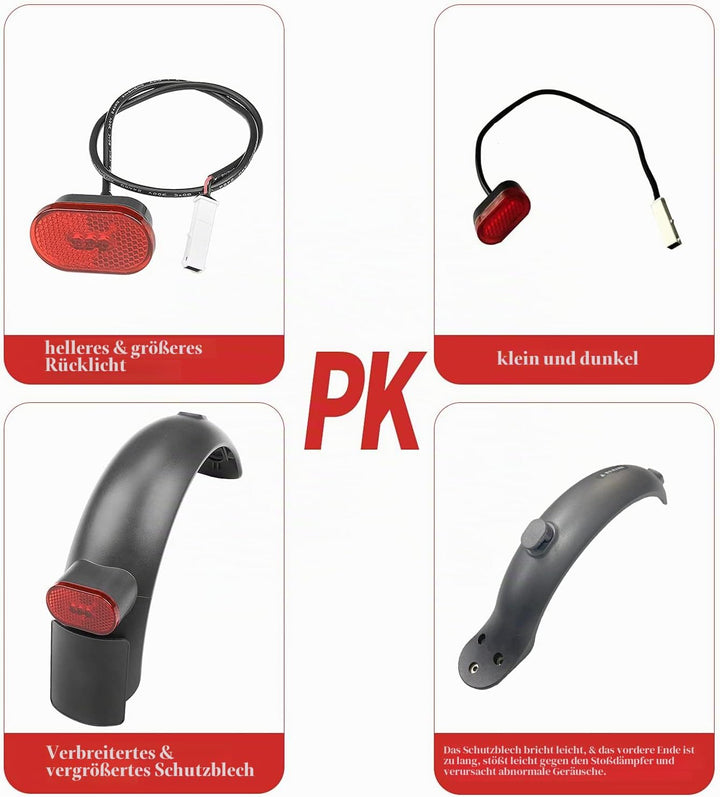 Fututech Kit Aufhängung hinten für Elektroroller für Xiaomi Pro Pro2, Stossdämpfer, Schutzblech hint