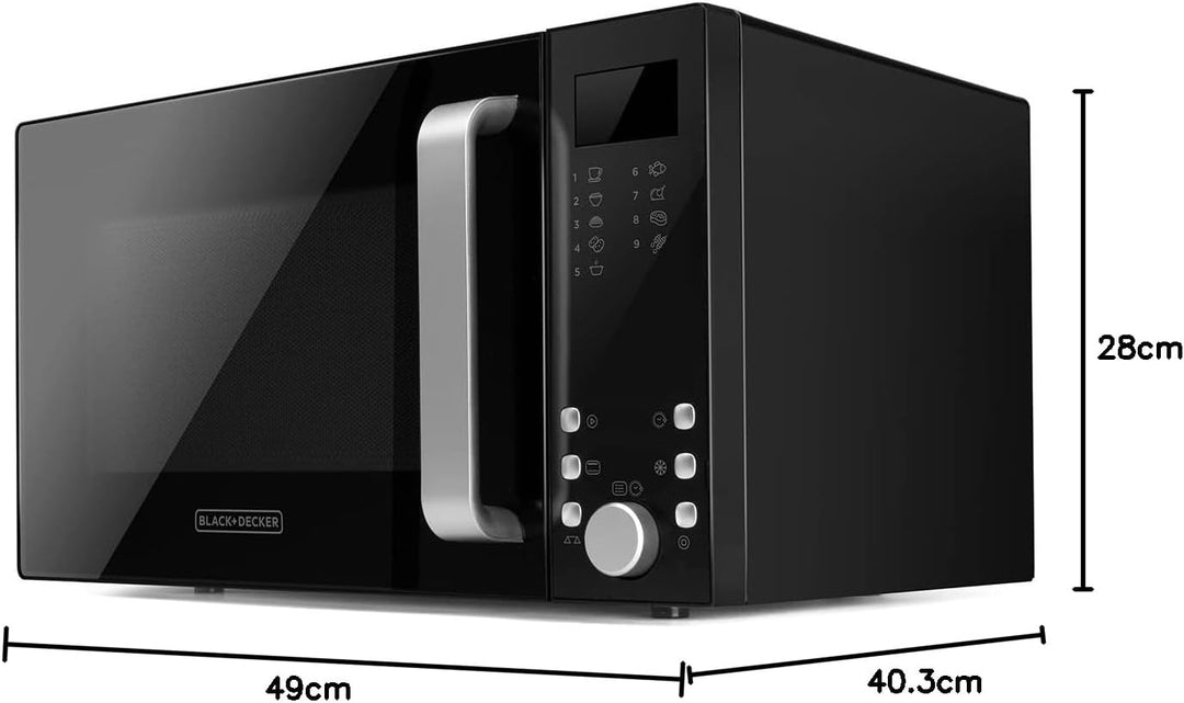 Black+Decker BXMZ900E - 23L digitale Mikrowelle mit Grill, 900W Grillleistung und 1000W Grill, Aufta