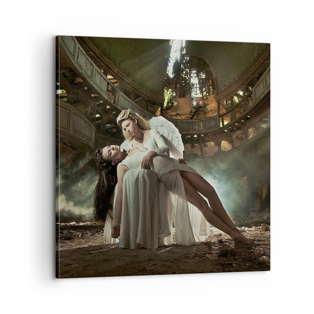 ARTTOR Bilder auf Leinwand Engel Frau Theater Oper Leinwandbild 60x60cm Wandbilder Dekoration Wohnzi