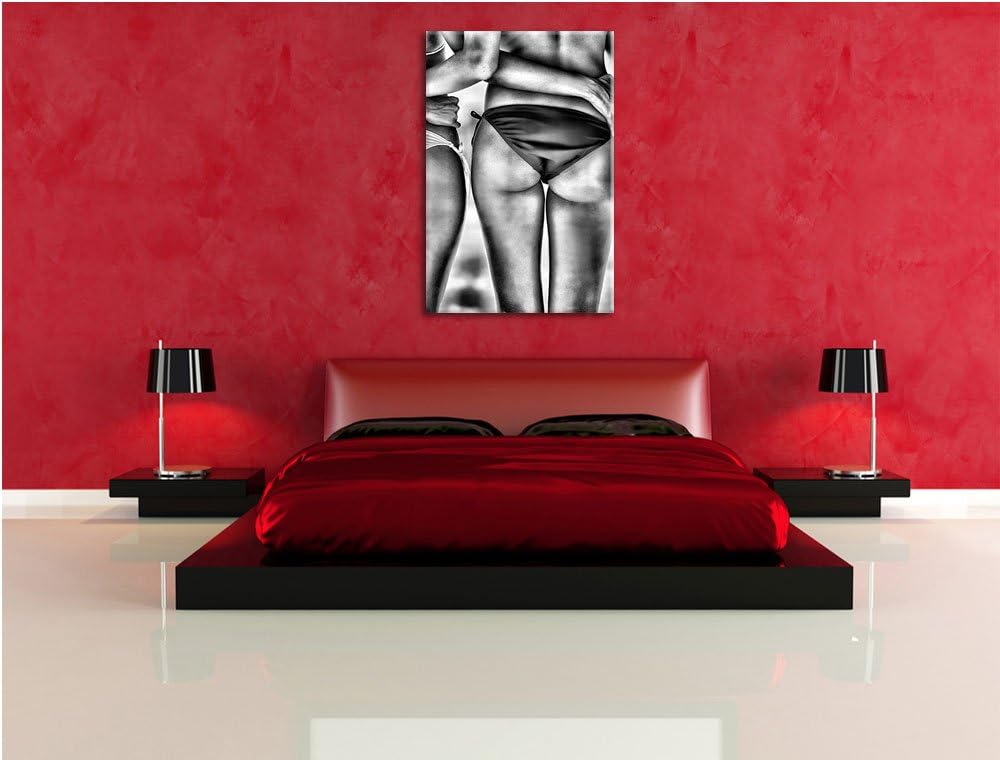 Pixxprint Sexy Girl Bikini als Leinwandbild/Grösse: 100x70 cm/Wandbild/Kunstdruck/fertig bespannt, 1