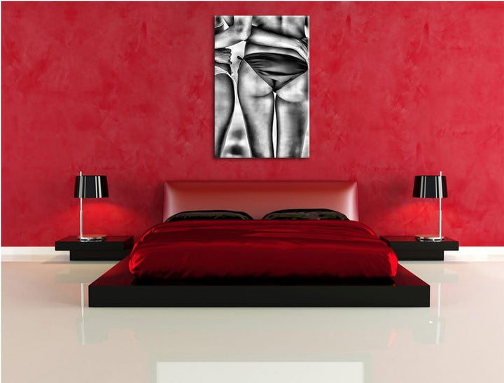 Pixxprint Sexy Girl Bikini als Leinwandbild/Grösse: 100x70 cm/Wandbild/Kunstdruck/fertig bespannt, 1