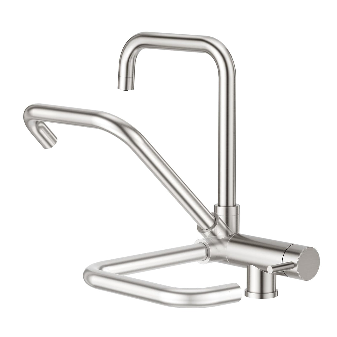 CREA 3 Wege Wasserhahn Küche,Vorfenster Küchenarmatur mit 2 Strahlarten, Wasserhahn Küche Klappbar m