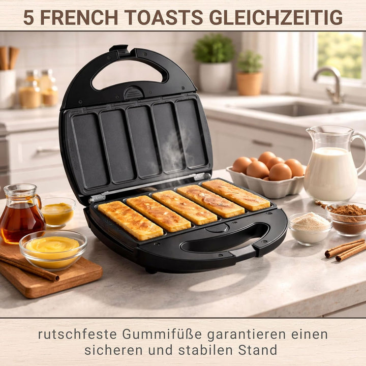 Syntrox Germany French Toast Maker Arme Ritter Chefmaker SM-1300W French Toast mit herausnehmbaren B