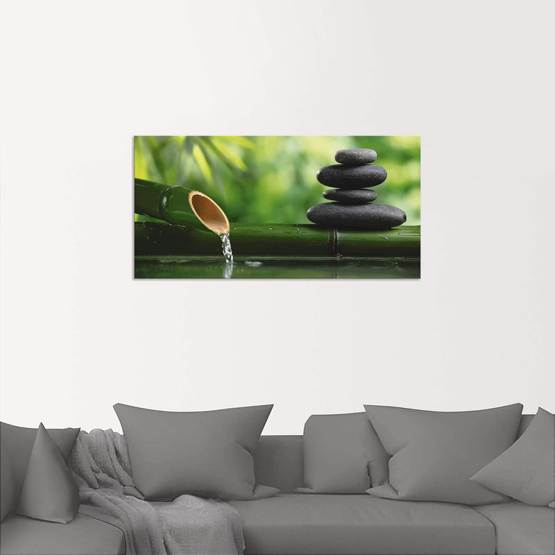 ARTland Wandbild Alu Verbundplatte für Innen & Outdoor Bild 60x30 cm Wellness Zen Stein Fotografie G