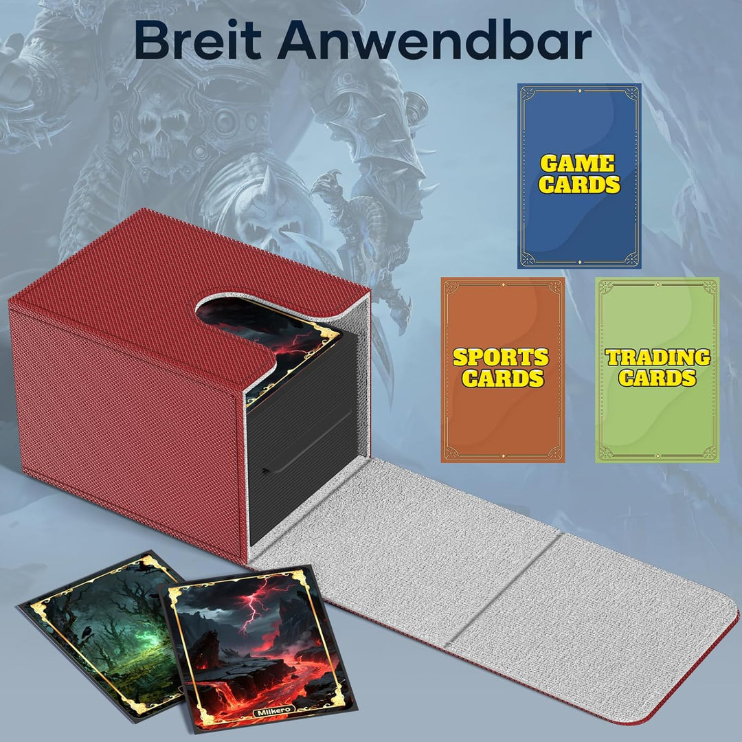 Mlikero Premium Sammelkarten Box für MTG Karten, grosse Deckbox für über 100 TCG Karten, Magnetisch
