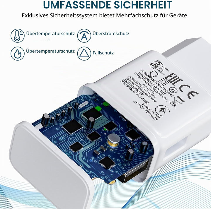 2-Pack USB Ladegerät Ladekabel für Samsung Galaxy A54 A53 A51 A34 A14 A13 M54 M53 M34 M33 M14 M13 5g