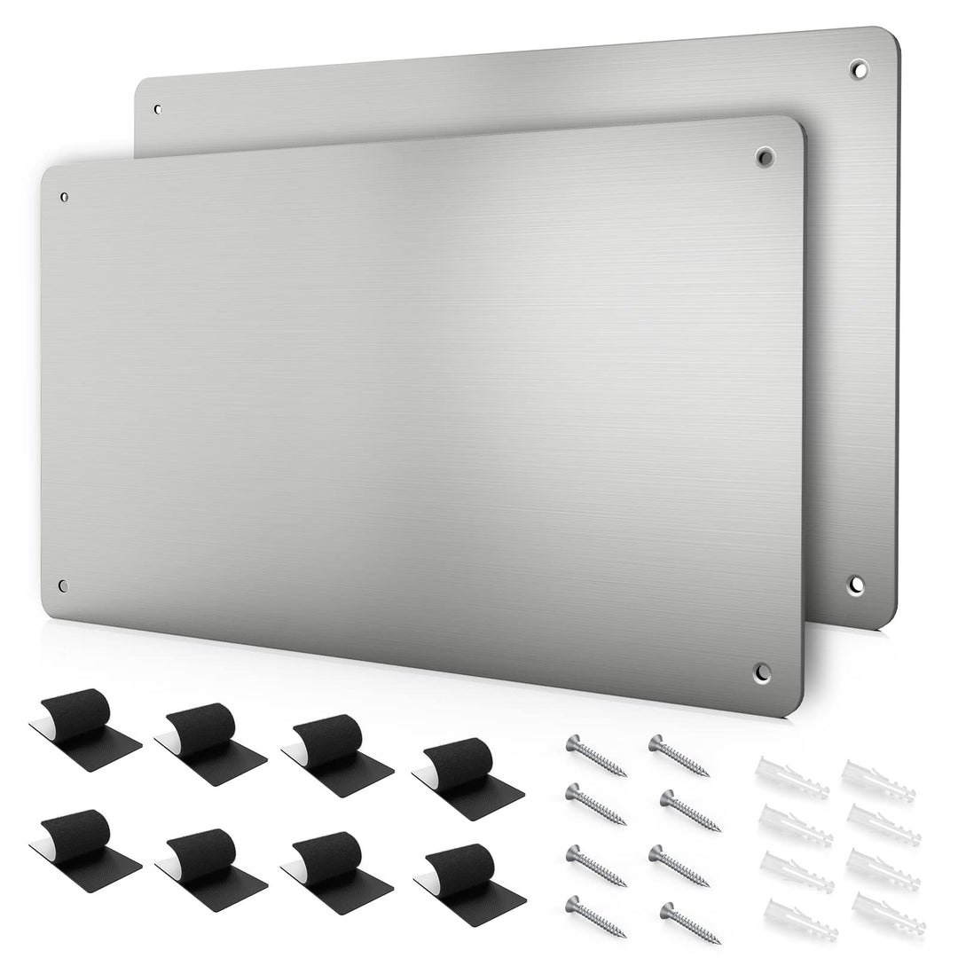 2 PACK 43.5 x 30 cm Edelstahl Metall Magnettafel - Magnetwand zum Anzeigen von Magnetbuchstaben, Zah