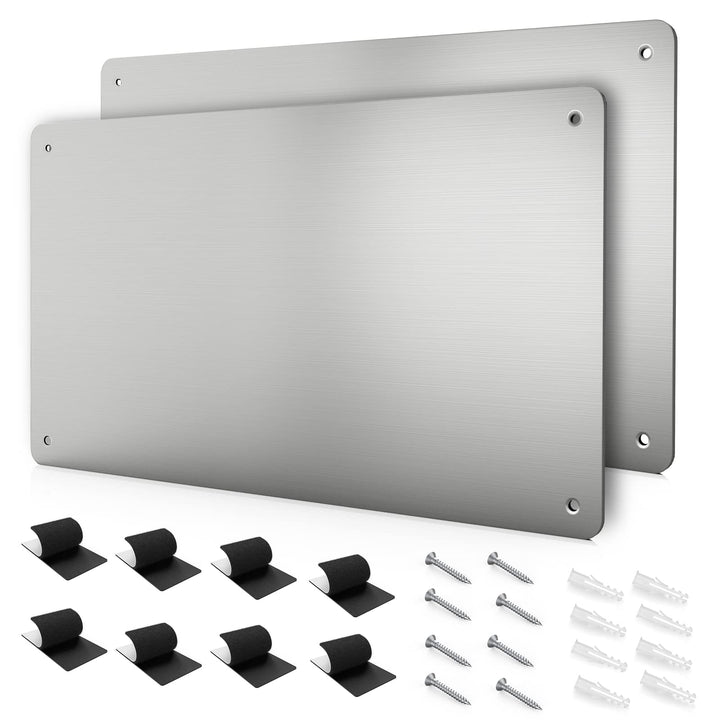 2 PACK 43.5 x 30 cm Edelstahl Metall Magnettafel - Magnetwand zum Anzeigen von Magnetbuchstaben, Zah