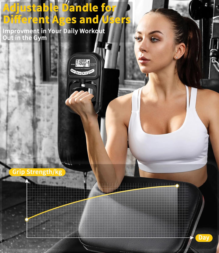 Digitaler Handkraftmessgerät,180 kg Griffkrafttrainer,Hand Dynamometer Grip Strength Trainer,Verstel