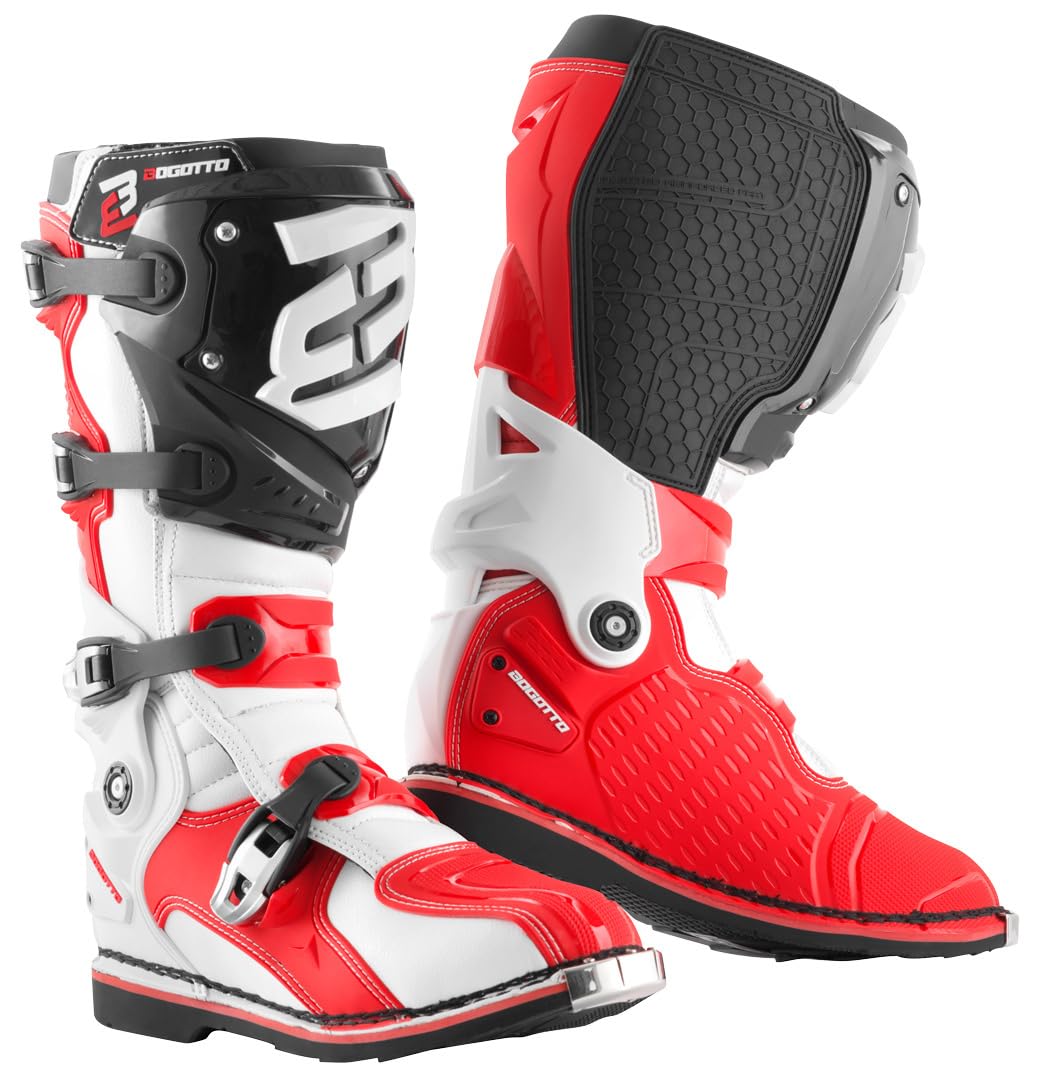 Bogotto MX-7 S Motocross Stiefel, rot/schwarz/weiss, 44