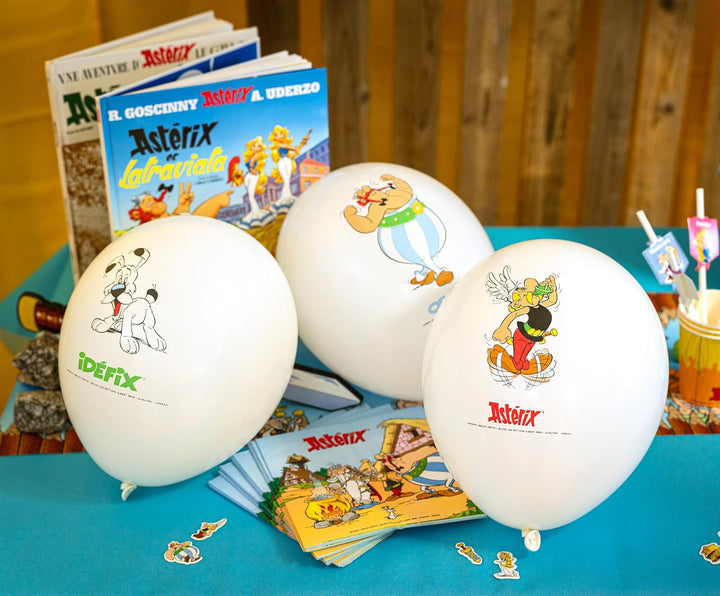 Chaks - offizielles Asterix Partyset Kinder, Teller, Servietten, Luftballons, Einladungen & Girlande