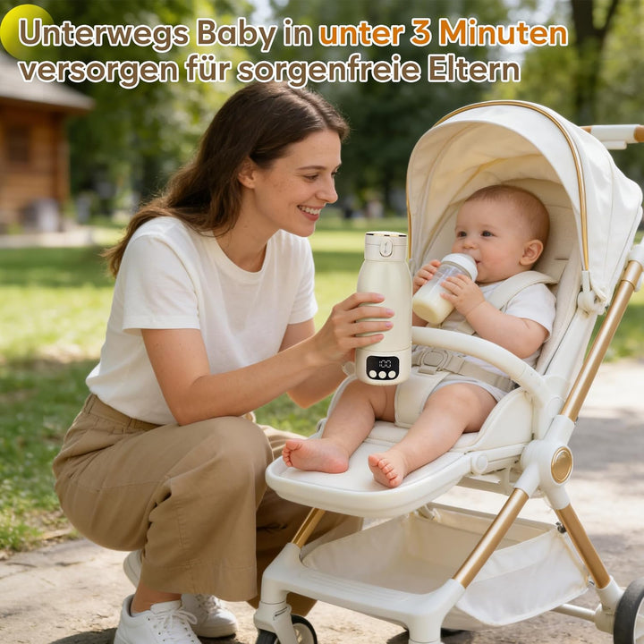 Baby Flaschenwärmer Unterwegs 2 minutters Milchwärmer 17400mAh Batteri USB-C-opladningsfunktion Gros
