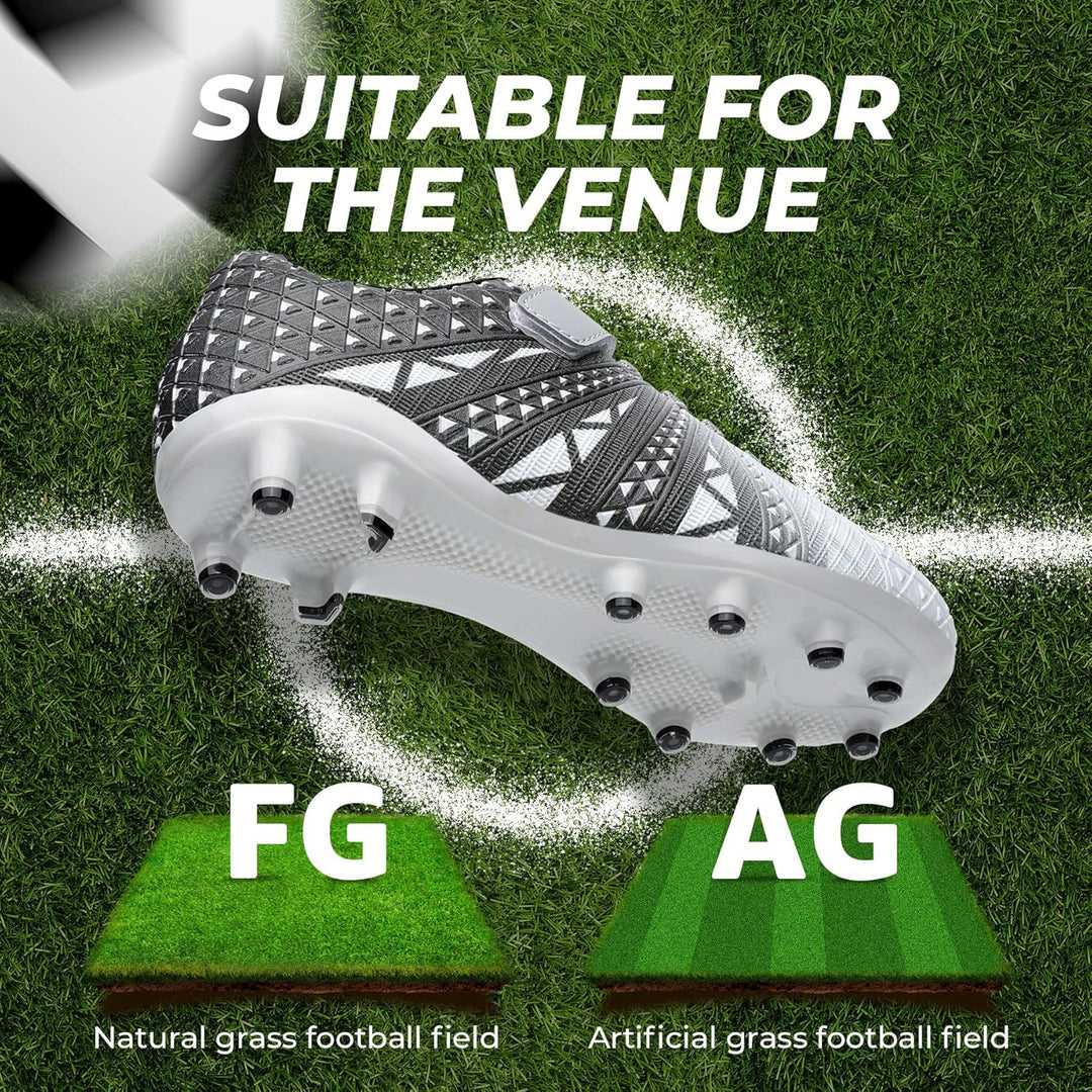 Littleplum Fussballschuh Kinder Footballschuhe Outdoor Athletic Soccer Schuhe 37 EU B Silber Schwarz