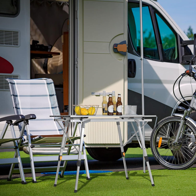 WOLTU Campingtisch Klapptisch aus Alu Gartentisch Balkontisch Reisetisch zusammenklappbar, mit Packt