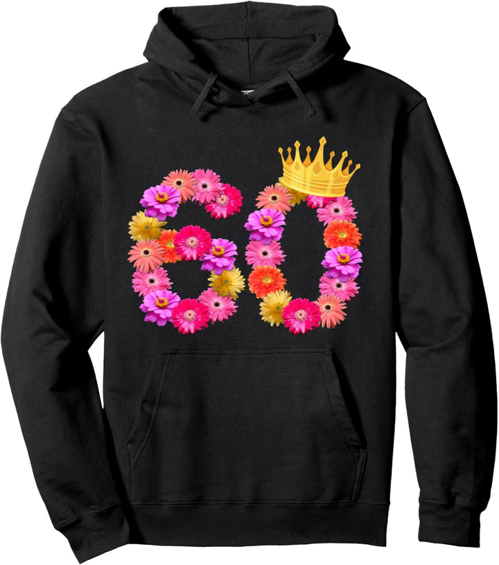 Blumenkrone zum 60. Geburtstag zum 60. Geburtstag Pullover Hoodie