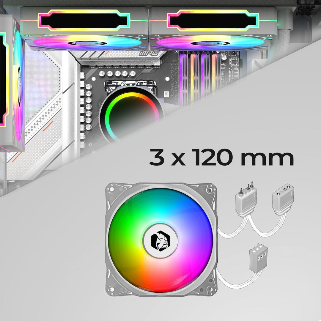 EMPIRE GAMING - (2024 Neu) Gamer PC-Gehäuse CM-241 – ARGB Mid Tower Micro-ATX und ITX – 3 Lüfter 120