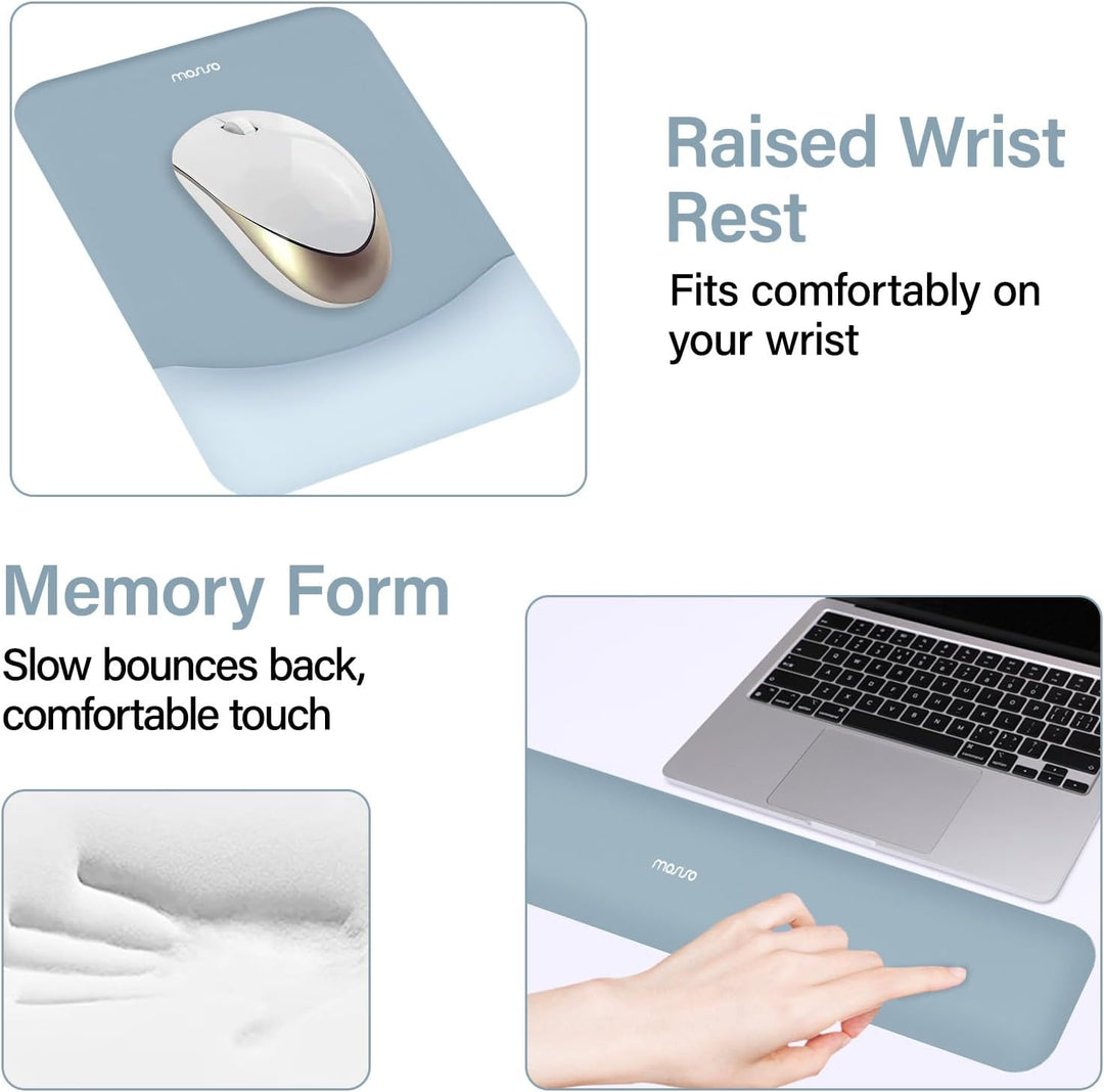 MOSISO Tastatur Mauspad Set, Grosses Schreibtischunterlage Desk Mat &amp; Rechteckige Handballenauflage