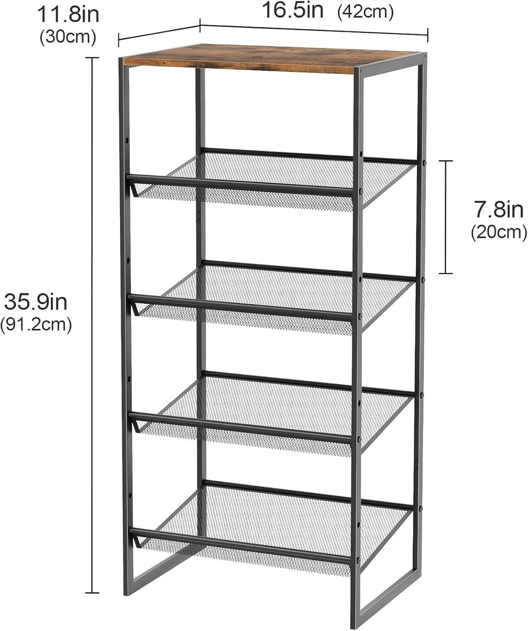 Huhote Schuhregal 5 Ebenen, Schuhständer Metall, Schuhregal Klein, Schuh-Organizer, Schuhaufbewahrun