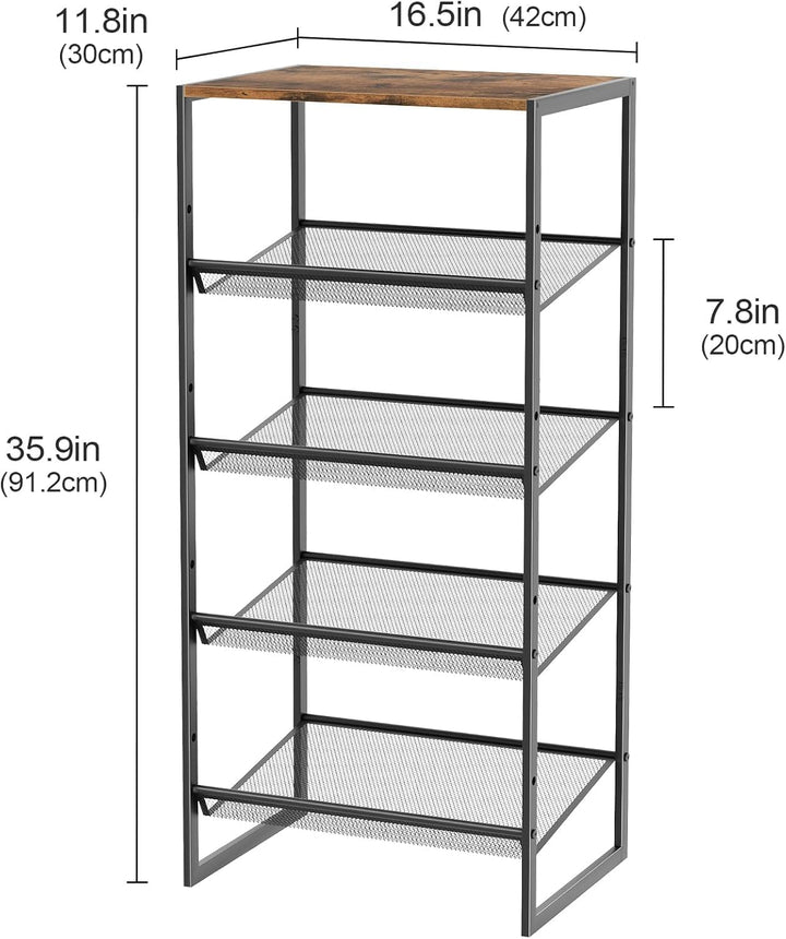 Huhote Schuhregal 5 Ebenen, Schuhständer Metall, Schuhregal Klein, Schuh-Organizer, Schuhaufbewahrun