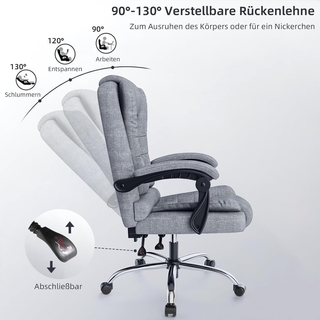 rattantree Chefsessel Bürostuhl, Schreibtischstuhl, Ergonomisch Computerstuhl mit Gepolsterter Armle