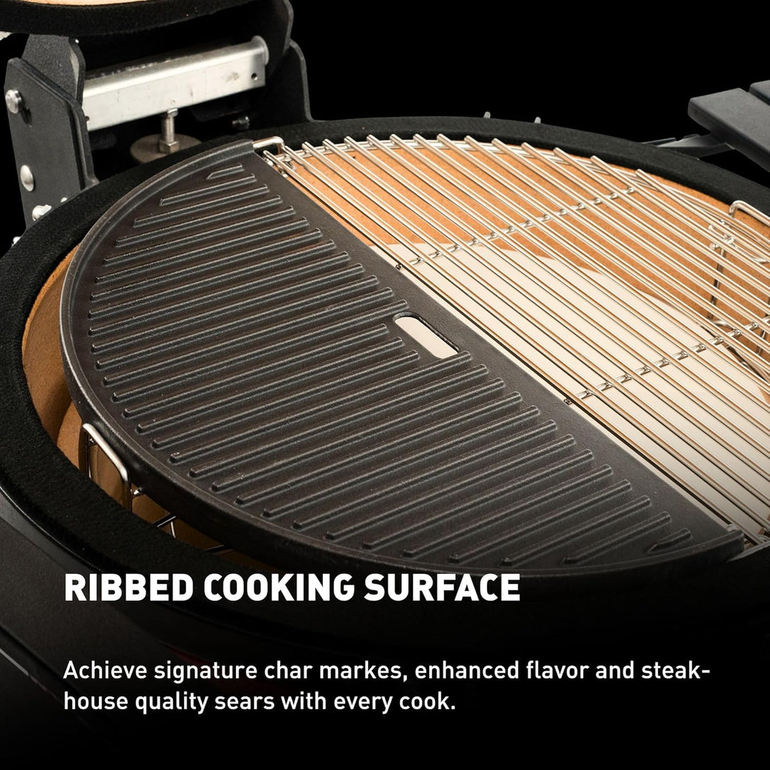 KamadoJoe ® - Zweiseitig verwendbare Gusseiserne Grillplatte (halbrund) - Big Joe, Zweiseitig verwen