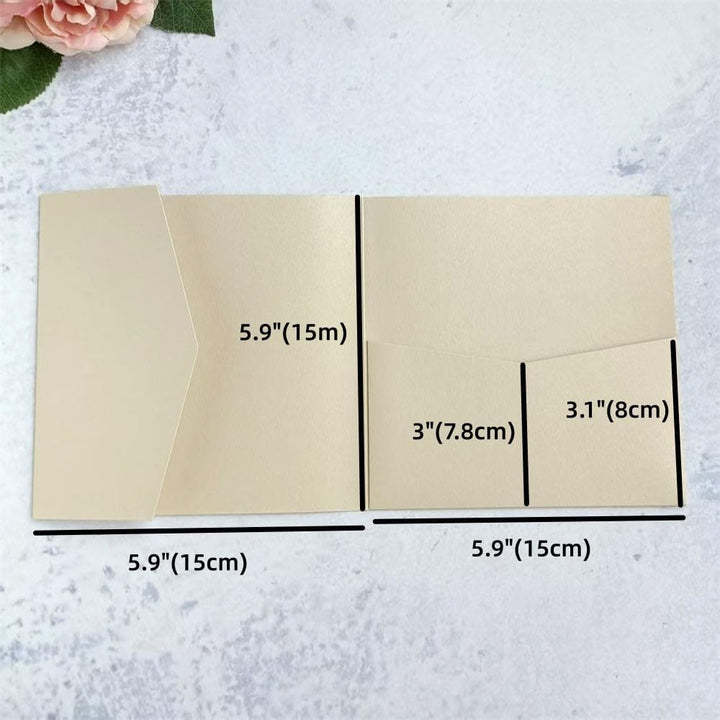 MillaSaw Champagner Gold Hochzeit Einladung Umschlag 15x15cm, Urlaub Karte Umschlag, Champagner