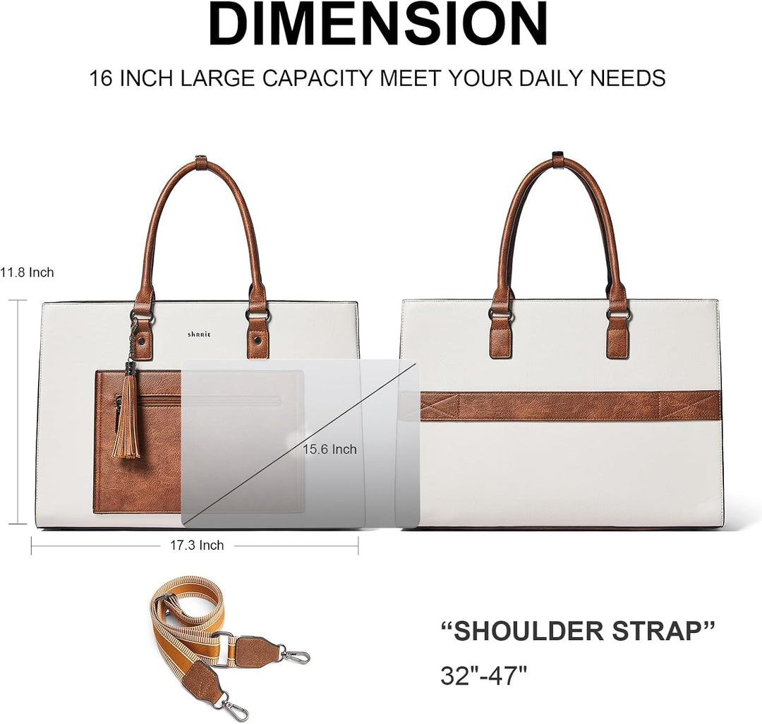 Shrrie Handtasche für Damen, Laptoptasche Aktentasche Arbeitstasche - Businesstasch für Business Bür