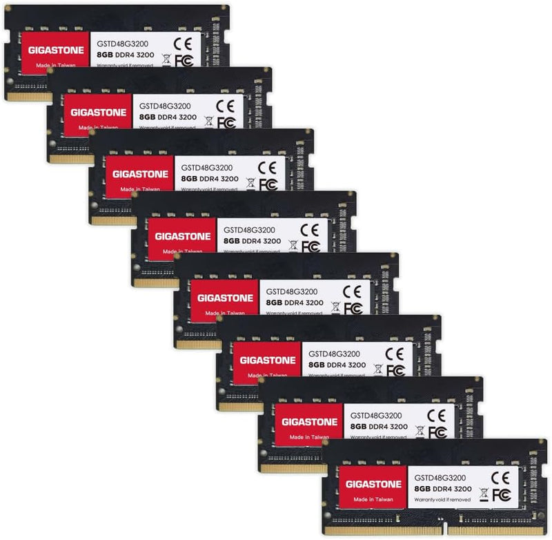 【DDR4 RAM】 GIGASTONE 64GB Kit (8x8GB) DDR4 3200MHz (2933MHz or 2666MHz) PC4-25600(PC4-23400/21300) C