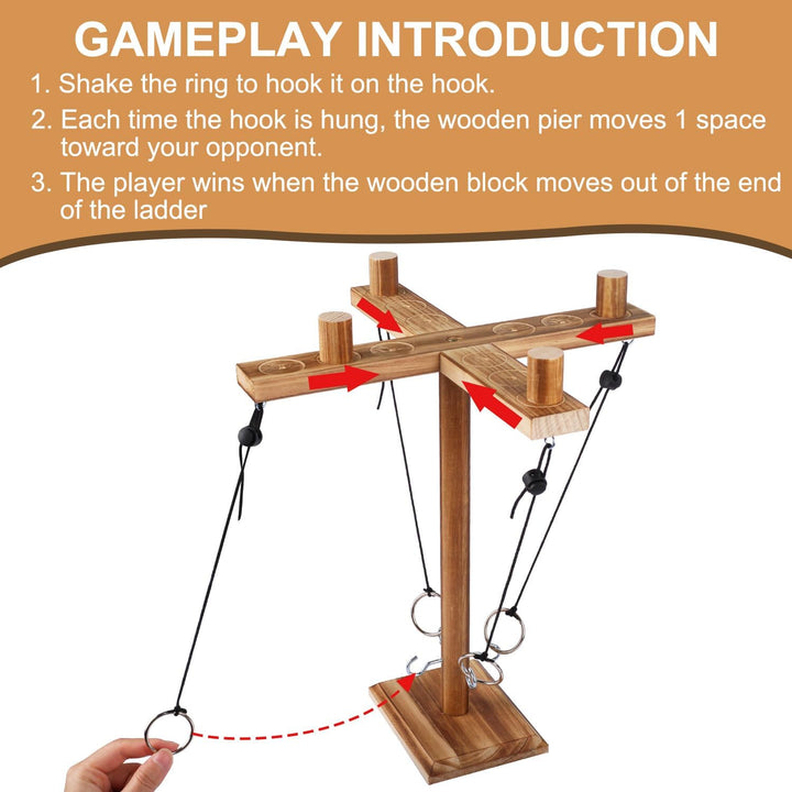 RNHDLY Ring Toss Hook und Ring Indoor, Toss Haken und Ring Spiel, Ring Toss Game Ringwurfspiel Erwac