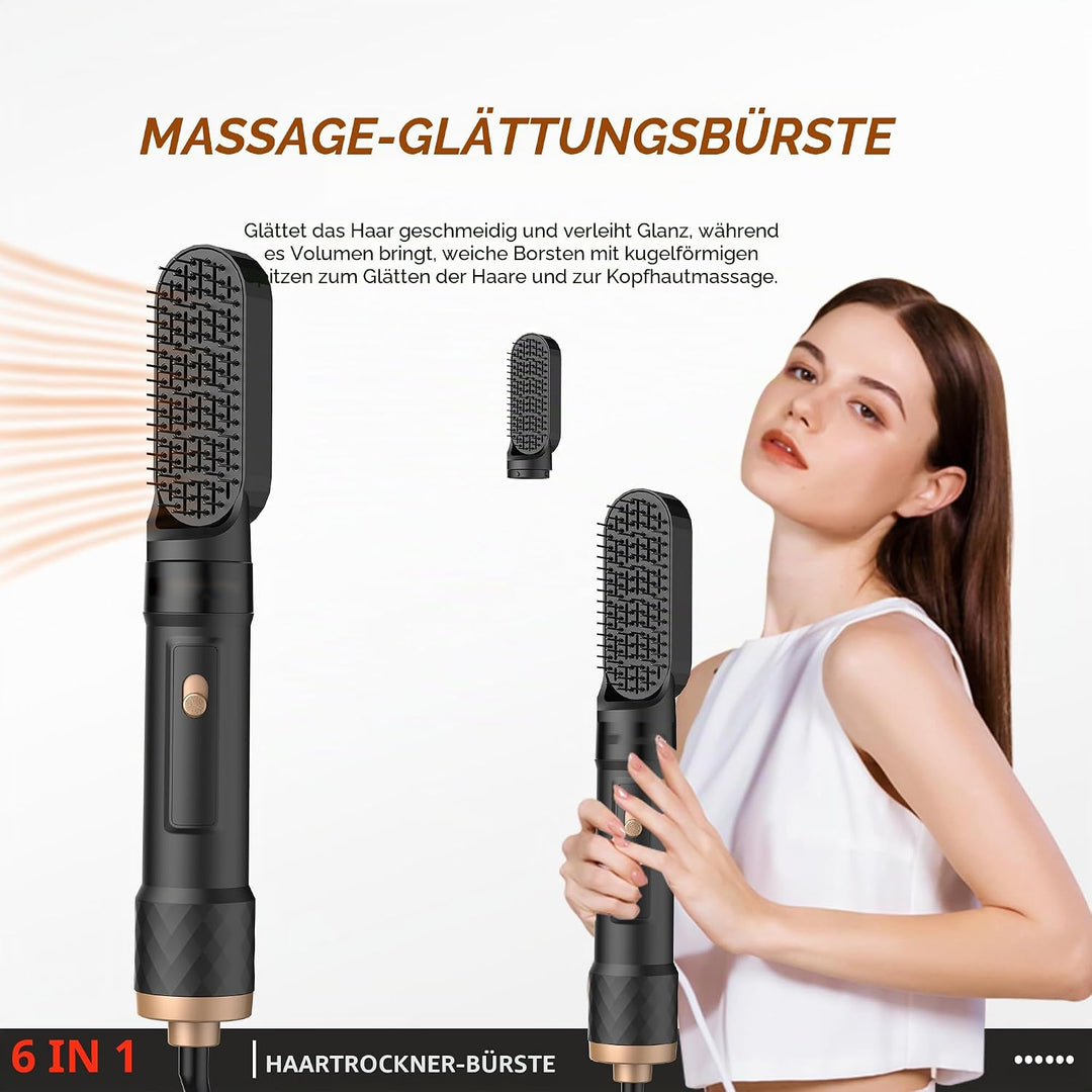 Hairstyler 6 in 1 Air Styler Set, 1000w Rundföhnbürste Haarstyler zum Trocknen und Stylen mit Air Cu