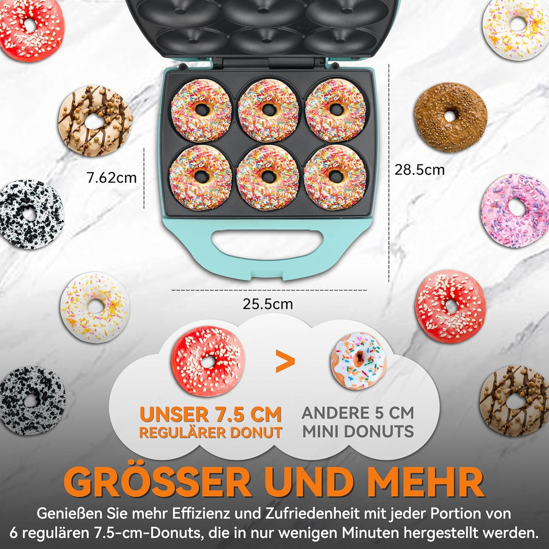 Baker’s Friend Mini Donut Maker Maschine für zu Hause, 6 x 7.5 cm Mini Donuts Maker Maschine für Fam